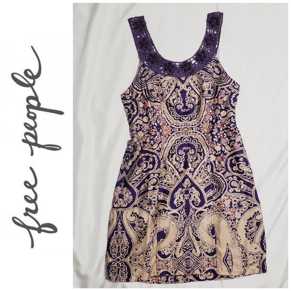 Free People Embellished Crochet Dress (Size 2)